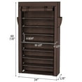 thumbnail image 4 of 10 Tiers Shoe Rack Organizer, PKWQ511BN Portable Shoe Rack Closet Fabric Cover, Dark Brown Shoe Organizer Storage Cabinet, 4 of 6