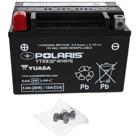 Polaris 4010678 BATTERY-SEALED 9AH 12V YTX9-BS Ranger Predator 500 200 3410118
