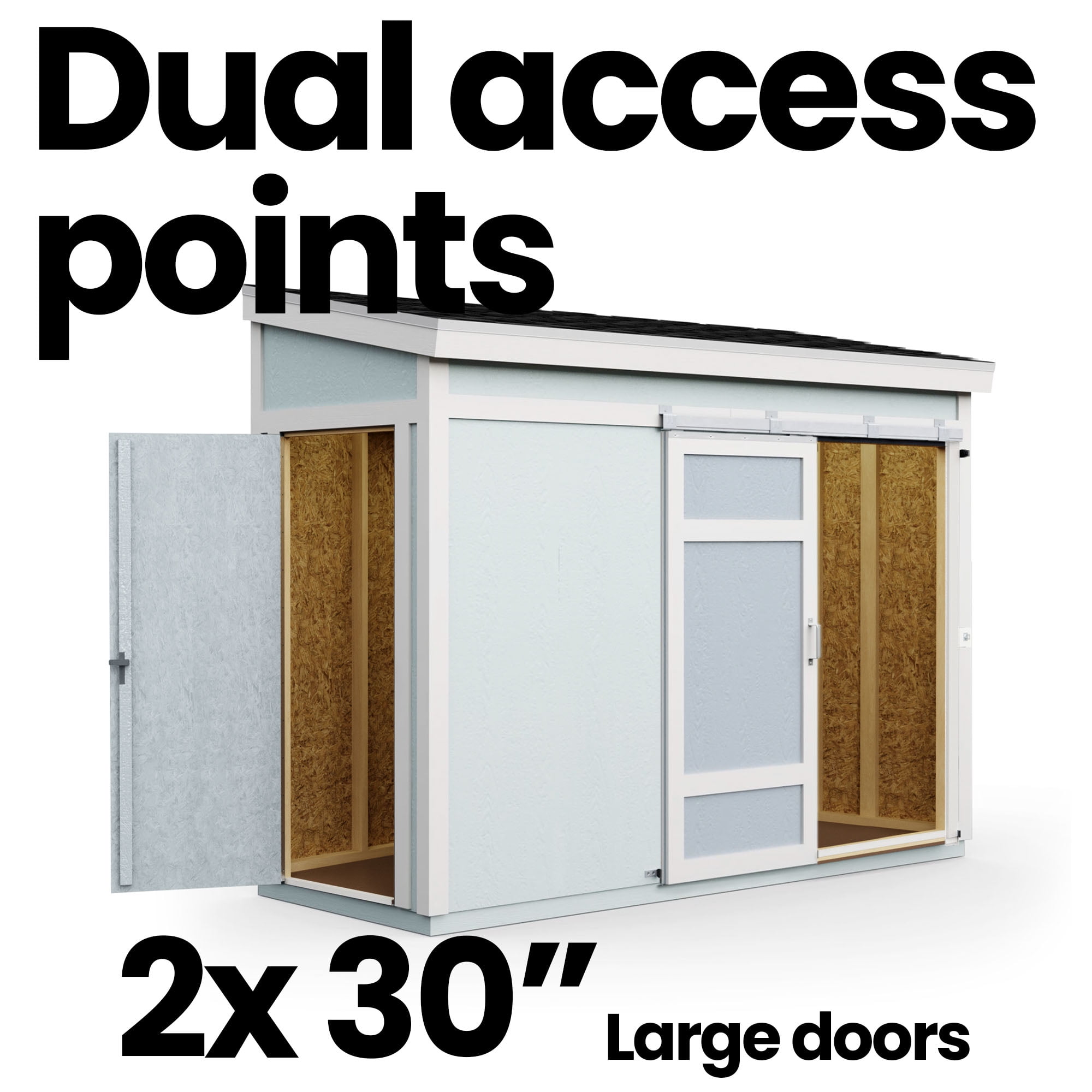 Handy Home Products Cambria 10 ft. x 4 ft. Wood Shed with Sliding Barn Door (Floor Included)
