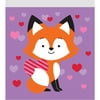 Club Pack of 120 Purple and Orange Valentines Fox Sandwich Bags 10.25"