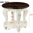 thumbnail image 5 of 22" Beige And Round Side Table, Solid Wood With Shelf For Living Room, Easy Assembly Process, Heat- Veneer, Safe Rounded Corners End Table Shelf, Color, Area, To Assemble, Protected, 5 of 6