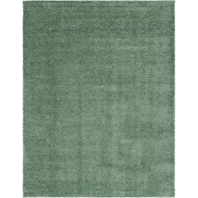 Unique Loom Davos Collection Modern Luxuriously Soft & Cozy Shag Area Rug, 10' 0 x 13' 0 Rectangular, Sage