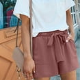 thumbnail image 5 of cfhntfmh Womens Shorts with Pockets Summer Casual Shorts Drawstring Waist Lightweight Tie Knot Loose Shorts, 5 of 7