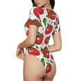 thumbnail image 2 of Kdxio Hand Drawn Tomatoes for Women's Short-Sleeved Onesie Stylish Round Neck Pajamas Bodysuit Jumpsuit Nightwear-Large, 2 of 7