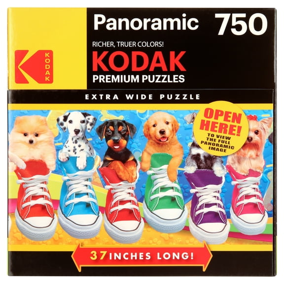 Kodak 750-Piece Sneaky Pups All Star Panoramic Jigsaw Puzzle