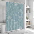 thumbnail image 6 of Blue Butterfly Botanical Bathroom Shower Curtains with 12 Hooks Polyester Waterproof Shower Curtain for Stalls and Bathtubs Summer Plants Line Art Decorative Bathroom Privacy Curtain 36x78 Inches, 6 of 9