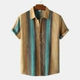 thumbnail image 2 of Birdeem Mens Beach Short Sleeve Button Hawaiian Textured Casual Solid Dress Shirts, 2 of 12