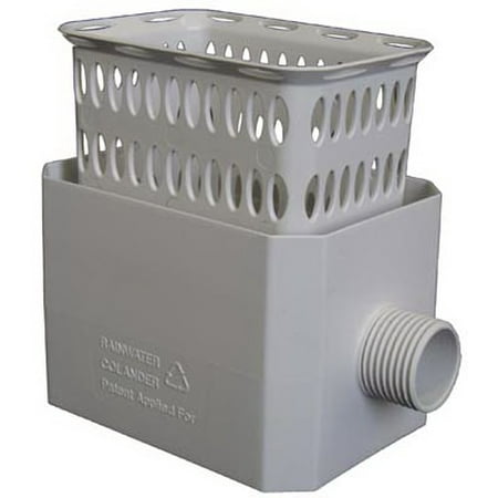Rainwater Harvesting Barrel - Catch A Raindrop Harvesting Rainwater Colander, White, Fits Most 3 x 4-In. Downspouts