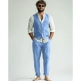 thumbnail image 2 of Lycody 2pcs Men's Retro Linen Vest Pant Summer Suits Elegant Slim Suit Gentleman Wedding Light Weight Linen Suit, 2 of 5
