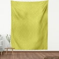 thumbnail image 4 of Geometric Fabric by the Yard Upholstery, Fish Scale Inspired Abstract Japanese Squama Semi Circular Nested Forms, Decorative Fabric for DIY and Home Accents, Pastel Yellow Khaki by Ambesonne, 4 of 5