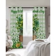 thumbnail image 4 of St. Patrick's Day Blackout Curtains for Bedroom Living Room Darkening Curtains 63 Inches Long Spring Botanical Clovers Coin Green Check Window Curtain 2 Panels Set Window Treatment Drapes 52"x63", 4 of 9