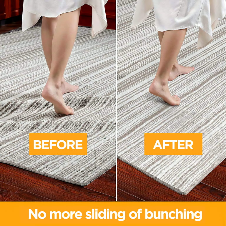 8pcs Non-Slip Rug Pads for Hardwood Floors and Tiles - Reusable and  Washable - Dual-Sided Adhesive Rug Tape Gripper for Area Rugs - Keep  Corners Flat
