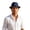 Navy, variant on OOOUM Men Mesh Fedora Hat Solid Band Decor Breathable Straw Hat Lightweight Travel Beach Vacation Sun Hat White