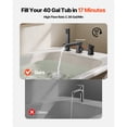 thumbnail image 2 of KFFKFF Roman Tub Faucet, 3-Hole Waterfall Bathtub Fixture, Widespread Tub Faucet with Shower Head & Single Handle, Ideal for Pet Cleaning and Bathing, Matte Black Finish, Dual Water Flow Options, 2 of 9