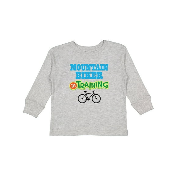Inktastic Mountain Biker in Training Boys or Girls Long Sleeve Toddler T-Shirt
