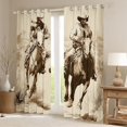 thumbnail image 2 of Homewish Boys Southwestern Cowboy Blackout Curtains Set of 2 (52x84 Each),Retro Vintage Window Curtains,Western Theme Curtains and Drapes,Ultra Soft Home Decor, 2 of 6