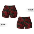 thumbnail image 5 of Xecao Rose Print Workout Shorts for Women Soft Smooth Gym Yoga Scrunch Active Tennis Workout Running Shorts, 5 of 9