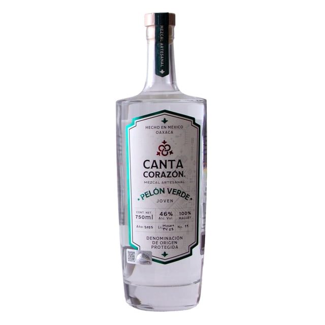 Mezcal Canta Corazón Pelón Verde Joven 750 ml