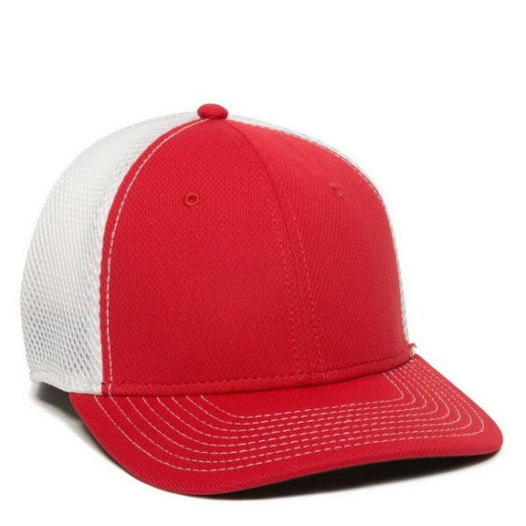 OC Sports MWS1125 Proflex Fit Sandwich Mesh Ball Cap - Red White