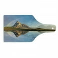 thumbnail image 1 of Landscape Cutting Board, Rainbow over Mountain Lake Reflection in Clear Water Dreamy Spots on Earth Photo, Tempered Glass Cutting and Serving Board, Wine Bottle Shape, Multicolor, by Ambesonne, 1 of 1