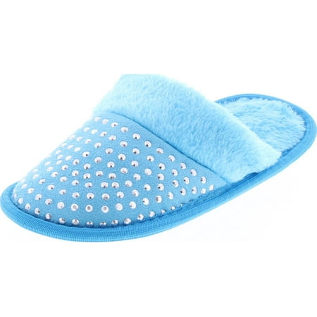 

Static Footwear Girls Fashion Slip On Comfy Warm House Slippers Lt. Blue 4/5