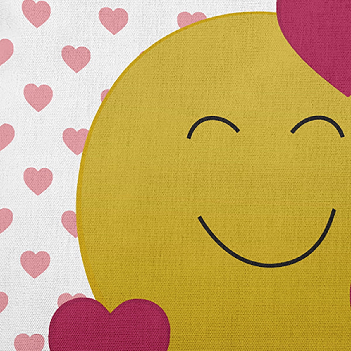 20" x 20" Simply Daisy Love Emoji Polyester Indoor/Outdoor Pillow, Pink Icing Qty 1