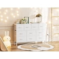 thumbnail image 3 of AOWOS Dresser TV Stand with 10 Drawers Dresser for Bedroom, White Chests of Drawers TV Console with Leather Finish for Living Room Bedroom, 3 of 7