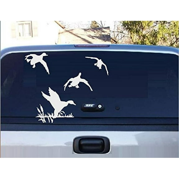 Decal ~ Ducks Flying #3 ~ AUTO DECAL: 20" x 24" Wht