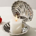 thumbnail image 5 of Jiibva Stainless Steel Shell Shaped Dessert Dish Metal Snack Tray Jewelry Storage Plate Metal Dessert Dish Table Decoration, 5 of 7