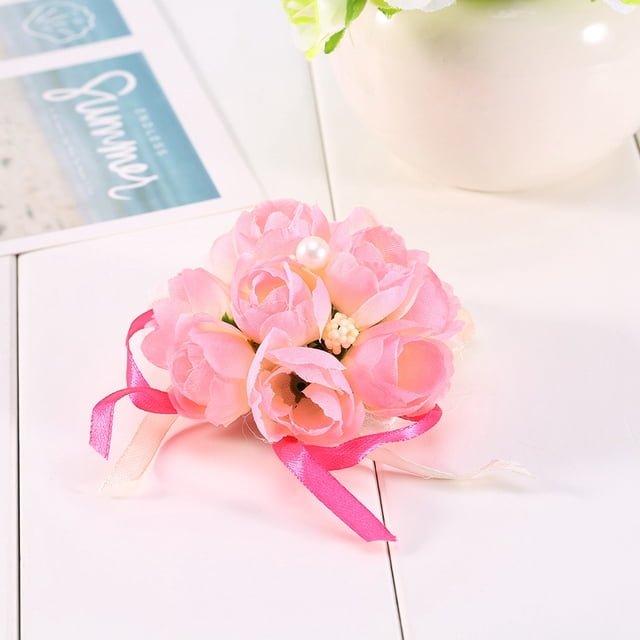 Pulsera con ramillete para muñeca, hermanas, dama de honor, flores de mano, decoración para fiesta de boda