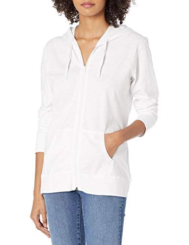 womens white zip hoodie