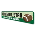 thumbnail image 4 of Football Player Sign, Kid Name Football Room Sign, Custom Football Star Sports Lover Aluminum Decor - 4x18 inches, 4 of 4