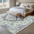 thumbnail image 4 of Area Rug for Living Room, Green Purple Boho Non-Slip Indoor Large Carpet for Bedroom/Dining Room, Vintage Abstract Art Floral Ethnic Tribe Washable Low-Profile Rectangle Floor Runner Rugs - 5 x 8 Ft, 4 of 8
