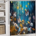 thumbnail image 5 of Watercolor Wildflowers 4 Piece Shower Curtain Sets, with Non-Slip Rugs, Toilet Lid Cover And Bath Mat, for Bathroom Decor Set, 5 of 8