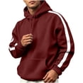thumbnail image 5 of qafoshin Mens Hoodies Trendy Patchwork Hooded Sweatshirts Fall Winter Long Sleeve Shirts Casual Loose Pullover Tops with Pocket, 5 of 6