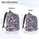 thumbnail image 2 of Disketp cool rock Skull print Canvas Backpack Lightweight Travel Daypack Student Rucksack Laptop Backpack-, 2 of 5
