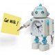 thumbnail image 4 of Reloj despertador robot de metal inoxidable sin tictac con luces intermitentes y clip para la mano (blanco), 4 of 5