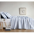 thumbnail image 3 of Truly Soft Waffle Stripe White and Blue Polyester 3-Piece Full/Queen Quilt Set, stripe themed, for Men and Women, OEKO-TEX Certified Confidence, 3 of 6