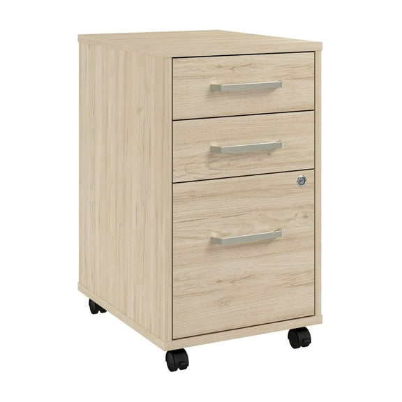 Bush Business Furniture Vista 3 Drawer Mobile File Cabinet in Natural Elm