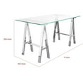 thumbnail image 5 of Benjara Ayd 71 Inch Office Desk, Clear Tempered Glass Top, Angled Chrome Steel Base, 5 of 5