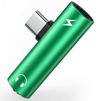 USB C to 3.5mm Headphone and Charger Adapter,ABCPOW 1Pack 2 in 1 USB C to Aux Audio Jack Cable Android Phone Charger Cord Type C Fast Charging Dongle Cord for iPhone 16 15 Samsung Earphones Adapter