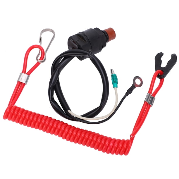 Interruptor de parada de emergencia para motor fueraborda, impermeable, para lancha RC con cordón