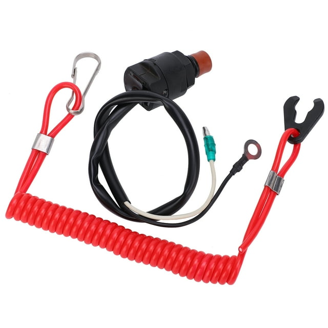 Outboard Engine Kill Stop Waterproof RC Motorboat Boat Emergency Stop Switch with Lanyard