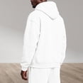 thumbnail image 4 of Men's Quarter Zip Pullover Hoodies Half Zip Hoodie Men Long Sleeve Hoodie Fleece Casual 1/4-Zip Sweatshirt White L, 4 of 6