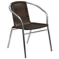 thumbnail image 2 of Flash Furniture Commercial Aluminum and Dark Brown Rattan Indoor-Outdoor Restaurant Stack Chair, 2 of 12