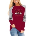 thumbnail image 2 of Pntutb Moda Mujer Cuello Redondo Manga Larga Estampado Casual Camiseta Blusa Pntutb Pntutb-8425, 2 of 5