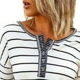 thumbnail image 3 of Blusas de manga larga a la moda para mujer, camiseta, blusa de manga larga con cuello redondo, blusa con estampado de rayas, construcción resistente, 3 of 6