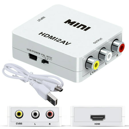 Mini Composite 1080P HDMI to RCA Audio Video AV CVBS Adapter Converter For (Best Av To Hdmi Converter)