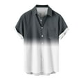 thumbnail image 5 of ZCFZJW Mens Fashion Ombre T-Shirts Casual Button Down Beach Hawaiian Shirts Tie Dye Gradient Print Summer Vacation Tees Shirt Tops with Pockets Black XXXXXL, 5 of 6