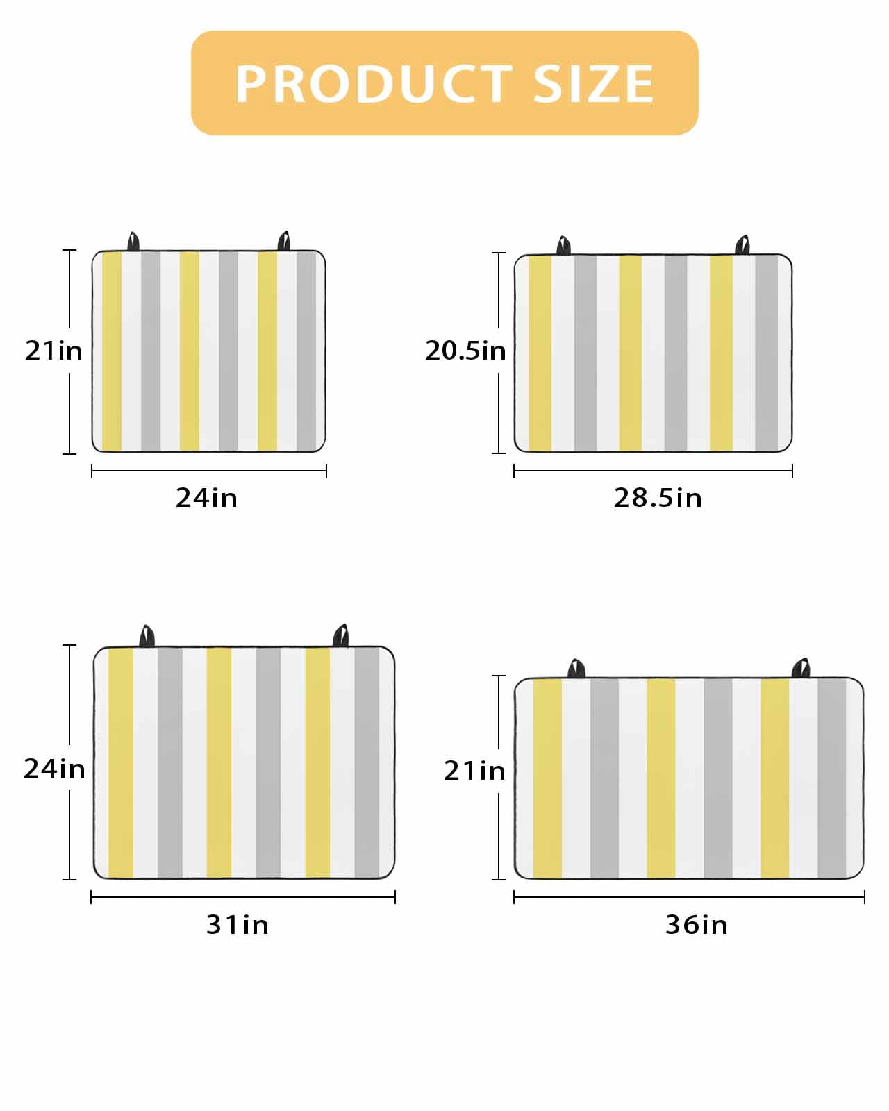 nqOlkjepod Large Induction Cooktop Protector Mat 31"x24", Yellow Grey Striped Stove Top Covers for Electric Stove, Geometric Vertical Stripes White Stove Burner Cover Mats, Glass Top Stove Cover